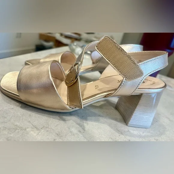 GABOR Gold Heeled Sandals - Picture 8 of 12